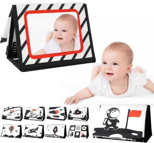 OUDQFCJ Babyspielzeug Buchentwicklung Babyspielzeug 0-9 Monate faltbares Babyspielzeug Neugeborenes sensorisches Lernspielzeug Babygeschenke