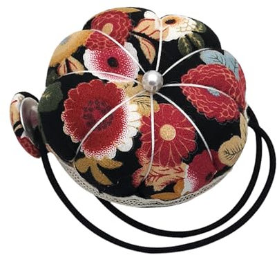Nähnadelhalter – Nähnadelkissen, tragbare Nadelkissen, Blumenförmige Nadelhalter mit elastischem Handgelenkgurt für Handarbeiten, bunt, 7,9 x 7,9 x 4,7 cm