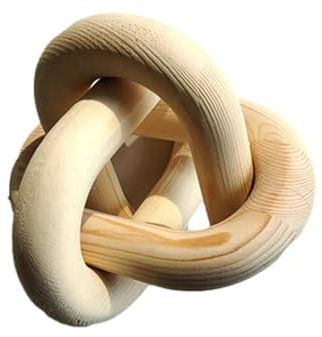 Catena decorativa in legno | Decorazione da tavolo a 3 maglie per sala da pranzo - decorazione per la fattoria per soggiorno, decorazione nodi, decorazione a catena