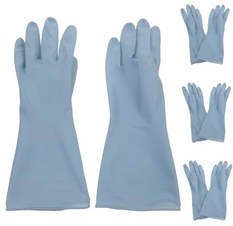 MOLUCKFU 4paare Haushaltshandschuhe Wasserdichte Gummihandschuhe Für Geschirrspülen Lange Spülhandschuhe Für Reinigung Und Haushalt Für Damen Und Herren Wiederverwendbar Und Leicht Zu