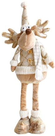 Ronyme Weihnachtsfigur, Heimdekoration, handgefertigt, leicht, mit Teleskopbeinen, Puppe, Stoffpuppe, Spielzeug für Neujahr, Weihnachten, Urlaub, Wohnheim, REH