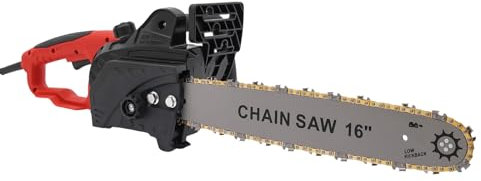 Tronçonneuse électrique 2000 W avec pulvérisation d'huile automatique, 800 tr/min, plaque de guidage de 16 , câble d'alimentation de 4,92 m, tronçonneuse électrique à 9 dents (22 x 80 cm)