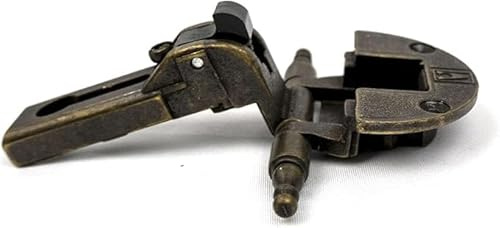 Cerniera per Ante con Battuta – Scodellino Foro Ø35 mm – Chiusura con Cricchetto a Molla – Cerniera per Mobili da Cucina, Armadi e Pensili – Installazione Parziale o Totale Incassata (4, bronzo)