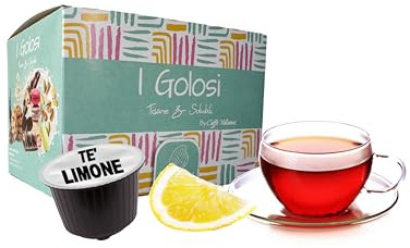 Caffè Vulcanus – Boissons instantanées en capsules, compatibles avec Nescafé Dolce Gusto (50 capsules, Thé au citron)