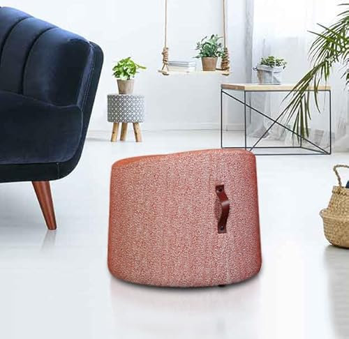 HDMOZUYT Pouf Imbottito a Mezzaluna Rosso per Soggiorno e Camera da Letto - Accent