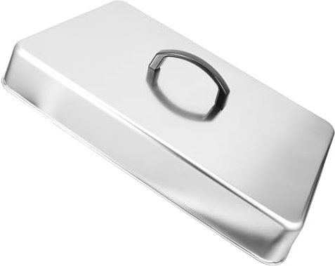Kisangel Couvercle Rectangulaire Pour Barbecue En Acier Inoxydable 43,5x28,3x6,6 Cm Résistant Haute Température Pour Cuisson Vapeur Et Fondre Fromage Accessoire Cuisson Extérieure Et Intérieure
