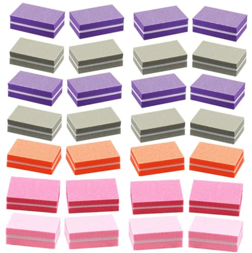 FONDOTIN 50 Stück Teiliges Nagelpuffer aus Hochelastischem Schwamm Gebogene Nagelfeile und Buffer Block Farbige Mini schwämme für Maniküre und Pediküre Schonend für Natürliche und