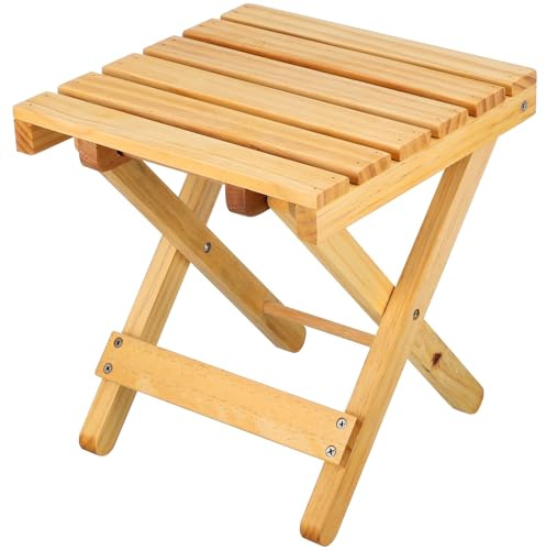 Gadpiparty Holz Klappbeistelltisch Quadratisch Klein Tragbarer Outdoor Weintisch mit Stabilen Beinen Leichter Gartentisch für Terrasse und Picknick
