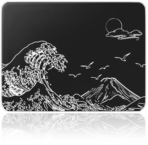 MAMBASNAKE x ATTACK SHARK CM05SE Glass Hard Gaming Mousepad,Nano-Micro-Etched Texture,Smooth Glass Surface,High Accuracy,Fast-Moving,Anti-Scratch, PU Leather Non-Slip Base, Small Size(410×310mm)