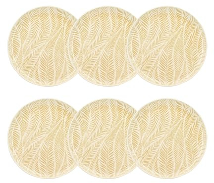 NOVASTYL - Lot 6 assiettes plates savane 26cm en grès - 2614573