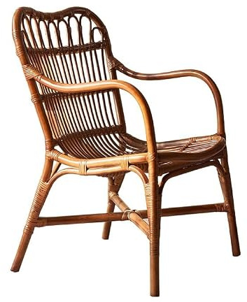 Wabi-sabi-stil rottingstol vintage stol naturlig rotting soffa ryggstödsstol Sovrumsstol