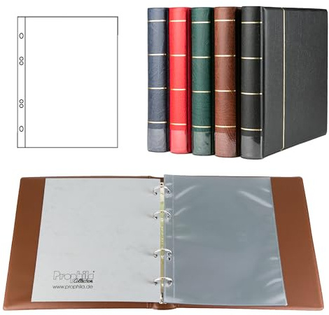 Prophila Collection Ersttagsblatt-Album (braun) mit 20 Hüllen für Ersttagsblätter (ETB)
