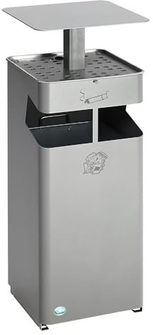 VAR | Abfallsammler/Ascher | mit Dach | Volumen 38 l | silber