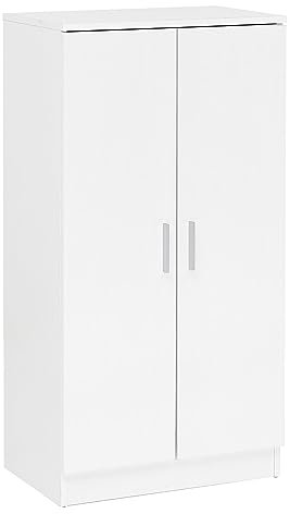 FineBuy Schuhschrank 7 Fächer für 14 Paar Schuhe 55 x 108 x 35 cm, Schuhkommode 2 Türen, Schuhregal Schrank Schuhständer Schuhe