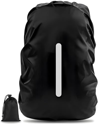 AVANA Regenschutz für Rucksäcke mit Reflexstreifen (10-70L) Wasserdicht | Rucksack Regenhülle, Reflektor, Schulranzen Cover, reflektierender Rucksacküberzug