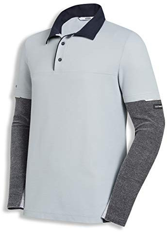 Uvex Polo coupe nanoflex avec protection contre les coupures - Vêtement professionnel à manches longues avec protection sous les bras, Gris clair/anthracite, 3XL