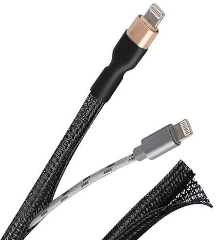 AGPTEK 6m/19.69ft Cable Tidy Sleeve, Animal Proof Cable Wire Management Wrap Split Sleeve with Flame Retardancy, Cable Cover Protector Cord Organizer for TV, Computer, Home Theater, Car and More