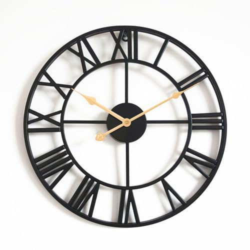 ACCSHINE Groß Wanduhr Ohne TickgeräUsche 40cm Vintage Wanduhren | Römische Ziffer Wanduhr Groß Lautlos Quarz Batteriebetrieb Einfach zu Lesen für Wohnzimmer Küche Schlafzimmer Büro Schule