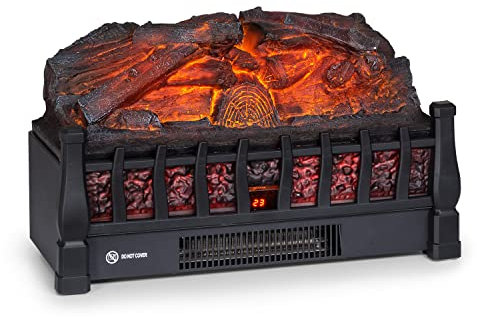 Klarstein Chimenea Electrica de Pie, Estufa sin Leña de Interior, Chimeneas Electricas Decorativas 1800W, Llama LED, Chimenea Decorativa Falsa, Mando a Distancia, Temporizador y Termostato Ajustable