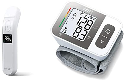 iHealth thermomètre pour adultes par ihealth, thermomètre infrarouge & Beurer - Sanitas SBC 15 Tensiomètre au poignet, mesure entièrement automatique de la pression artérielle et du pouls