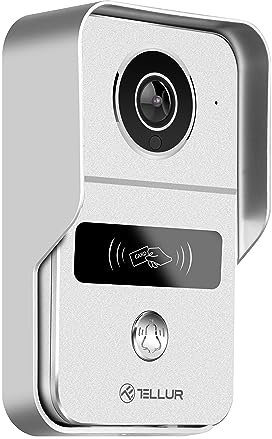 TELLUR SMART Campanello Alexa WiFi, Videocitofono WiFi FHD1080P, Campanello WiFi da Esterno, Sensore di Movimento PIR, Visione Notturna, IP54, Audio Bidirezionale, Compatibile con Alexa e Google Home
