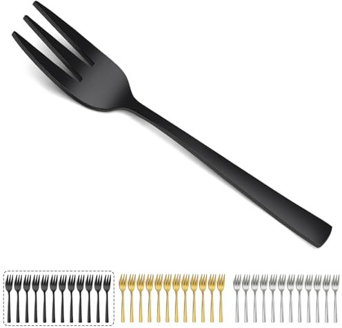 Kuchengabeln 12 Stück, Hunnycook Schwarz Kleine Gabeln Dessertgabeln Set, 5.5 ''(14,1 cm) Edelstahl Gabeln,Kuchengabeln für Zuhause/Party/Restaurant, Spülmaschinenfest