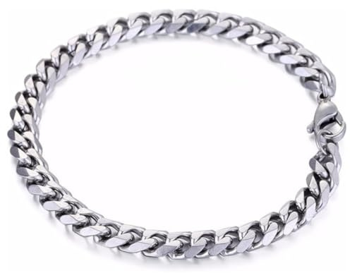 DVRK® Armband Herren Gold vergoldet mit 18k Gold Basis aus Edelstahl 316L - Armband 7 mm Kubaner Stil Wasser- und Schweißbeständig – Schmuck für Männer