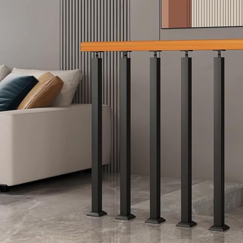 Poteau De Balustres D'escalier Noir Garde-Corps Pour Escalier Intérieur Et Extérieur,Poteau De Rampe D'escalier,Colonne De Rampe En Fer Forgé,pour Balustrade, Balcon, Terrasse, Esc(Size:A 95cm/37.4in)