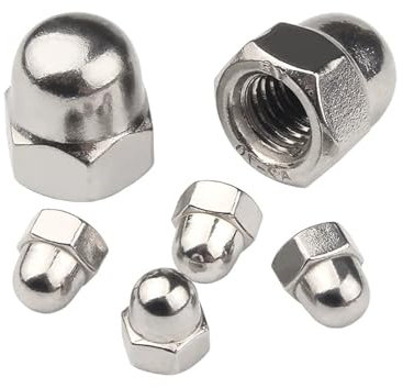 Sechskant-Hutmuttern aus Edelstahl 316 A4 M3 M4 M5 M6 M8 M10 M12 M14 in Marinequalität, metrisch, dekorative Sechskant-Hutmuttern(M6 x10Pcs)