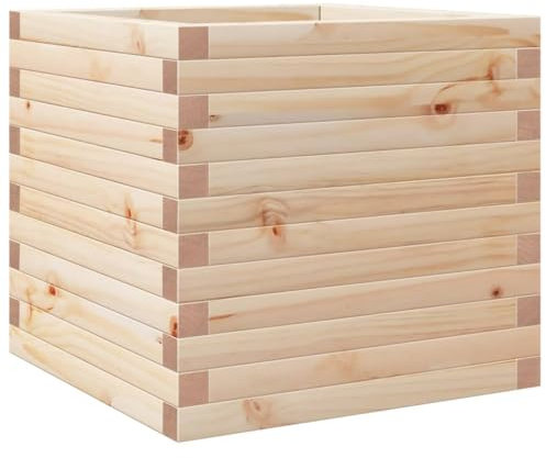 vidaXL Jardinière 50x50x46 cm Bois de pin Massif, jardinière d'extérieur, bac à Fleurs, boîte à Plantes, jardinière de terrasse, jardinière d'herbes
