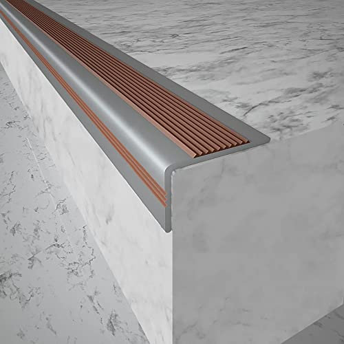 LXBFLC Treppenkantenprofil aus Gummi, Braun, 5 x 2,5 cm, Treppenkanten-Zierstreifen, Anti-Rutsch-Klebestreifen for Treppen, Innen/Außen(1.5m)