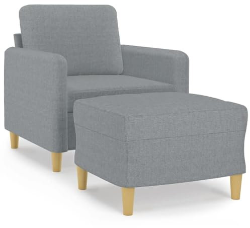 ULUYYUC Sofa Bed Bodensofa Sofas & Couches Schlafsofa - Sessel mit Hocker Hellgrau 60 cm Stoff für Terrasse Garten Lounge Party