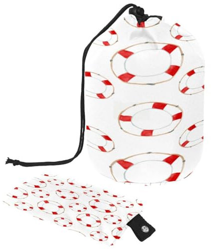 Drawstring Toiletry Bag,Red Lifebuoy Barrel Shaped Wash Bag Cosmetic Bags, Travel Makeup Organiser Pouch + Small Bag