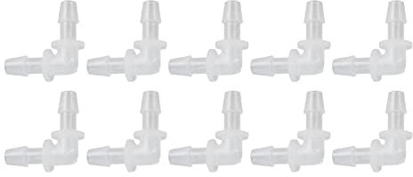 Mavaol Winkelschlauchverbindung, 90-Grad-Anschlussadapter, L-förmige Kunststoffanschlüsse mit gleichem Durchmesser für Verschiedene Anwendungen (6.4mm)