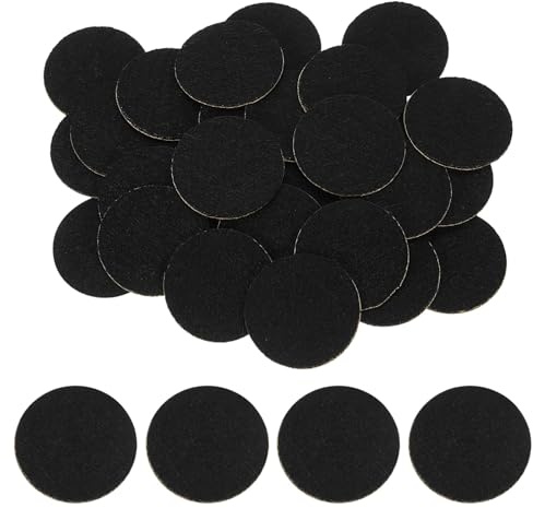 QUARKZMAN 80 Stück Filzgleiter Selbstklebend, 30mm (1-1/8) Schwarz Filzgleiter Selbstklebende Filz-Pads vorgeschnittene 1mm Dicke Möbelgleiter für Nähen Kostüm Handwerk Schnitt Handwerk