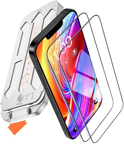 Tentoki 2 Stück für iPhone 16e Panzerglas Schutzfolie Glas | 9H Härte Full Screen Folie, Stoßfest Kratzfest Blasenfreie, Auto Dust-Elimination, Kompatibel mit Hülle, HD Klar, 6,1 Zoll