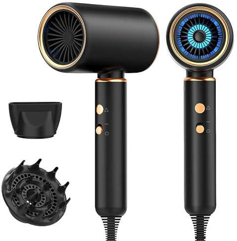 JANOLTY Föhn,Fön,Haartrockner Ionen mit Diffusor-Konzentrator-Düse | 2400W Turbo-Ultra-Leise-Motor|Haarfön 4-in-1|Mit Heiß- und Kaltzyklus|4 Heiz&2 Geschwindigkeitsstufen|mit Schnelle Aufheizung