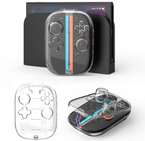 Transparente TPU-Hülle für Switch 2 Controller, Schutzhülle Anti-Rutsch-Griff, klare Haut, kompatibel mit NS Switch2/OLED Joy-con Griff Aufbewahrungsbox