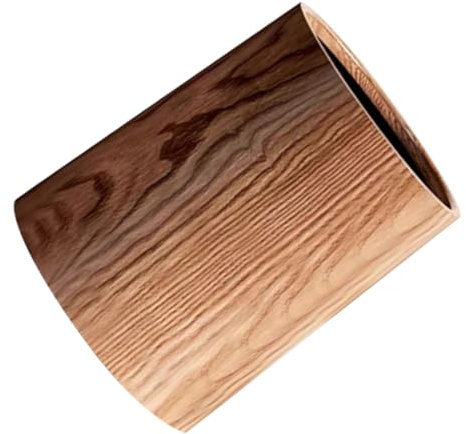Ipetboom Basura Abertura de Plástico Cubo Madera de Imitación Marrón Grande de 15l y Diseño Redondo Lavable para Cocina Dormitorio