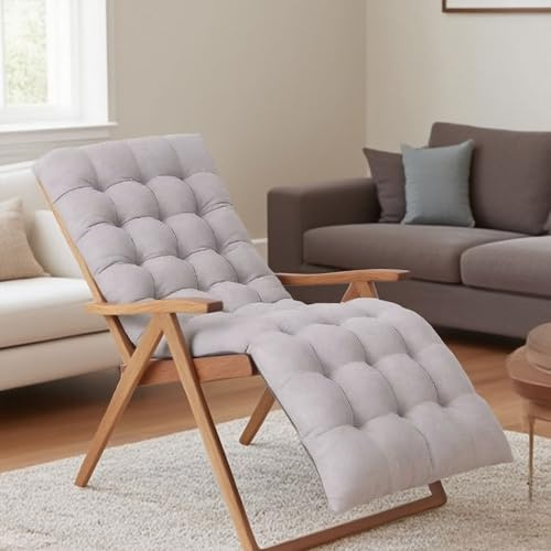 CINY Cuscino per sdraio, per Sedie Reclinabili, Spiaggine e Poltrone da Giardino, 48 * 155 * 8cm, Cuscino per Sdraio per Chaise Longue Reclinabile da Giardino per Esterni(Grigio)