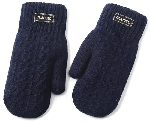 Manoplas, Guantes Invierno Hombre, Punto Guantes Termicos Hombre, Guante Invierno Cálidos, Engrosamiento De Doble Capa, Forro Polar Ártico, Para Bicicleta, Running, Esqui, Viajar