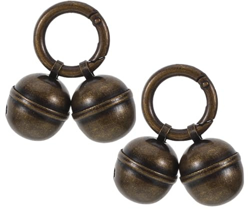 Gatuida 2pezzi Ciondolo per Gatti in Ottone Campanello con Clip Molla Accessori per Animali Domestici Decorazione e Gatti Campanello per Tracciamento al Vasino