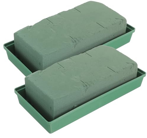 Homoyoyo 2 Pezzi Fango per Composizioni Floreali e Gabbia Floreale Verde, Supporto Leggero e Flessibile per Fiori Freschi, per Decorazioni Tombali e Composizioni Cimiteriali