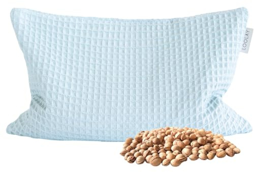 LOOLAY Cojín térmico de huesos de cereza para microondas, 20 x 30 cm, algodón piqué, cojín de huesos de cereza, ideal para tensiones musculares o dolores menstruales (menta)