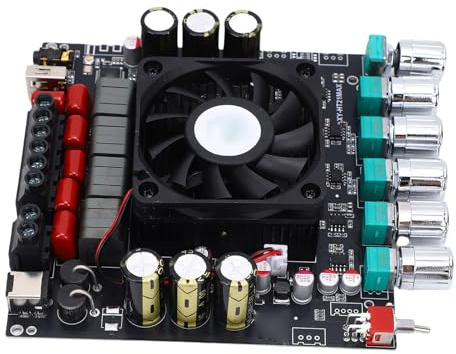 Sorandy 2.1 Channel Audio Amplifier Board, 200Wx2+400W Digital Amp Board with High Low Pitch Adjustment, Short Circuit & Overheat Protection, Ideal for Home Speaker