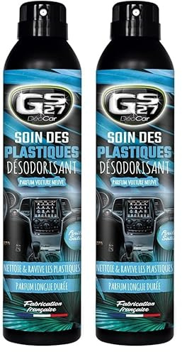 GS27 - Soin des Plastiques Désodorisant Voiture Déocar - Parfum Voiture 100% Français - Voiture Neuve - 300 ML (Lot de 2)