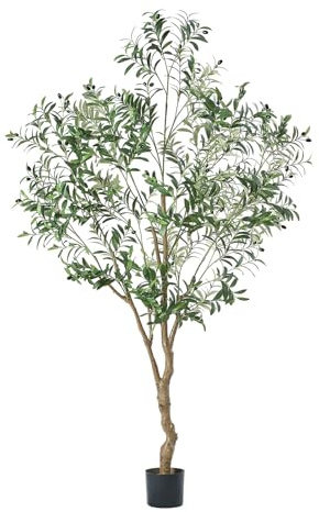 150cm Olivo Artificial, árbol de Olivo sintético para Interiores con Maceta Tejida, Planta Artificial Alta de Interior, Plantas Falsas realistas, hogar, Oficina, Sala de Estar
