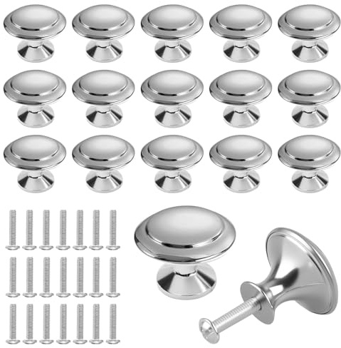 30 Piezas Pomos de Acero Inoxidable para Puertas de Armarios, 3x2.2cm