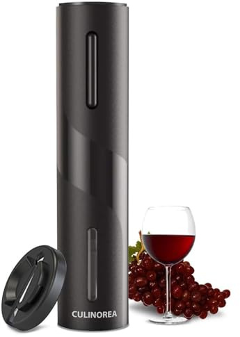 Tire Bouchon Électrique - 21,5 x 4,8 x 4,8 cm - Rechargeable par USB - Avec coupe-papier d'aluminium - Cadeau pour homme