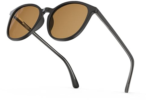 Bloomoak Gafas antimigraña teñidas rosa, estilo retro redondo, anti-luz azul, FL-Flex para sensibilidad a la luz, deslumbramiento LED, fotofobia y fatiga ocular